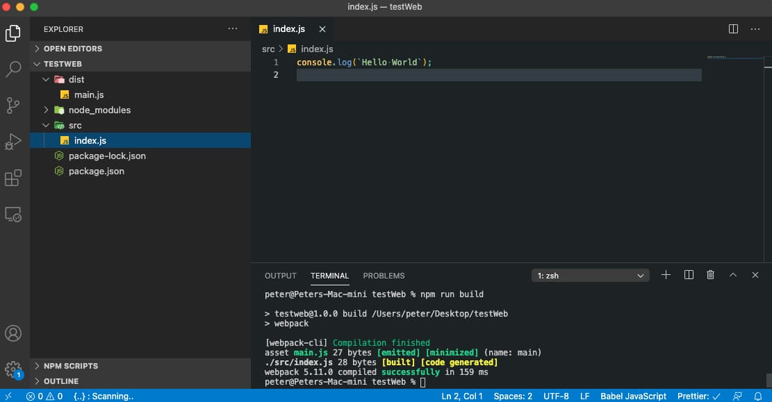 Webpack "Hello World"